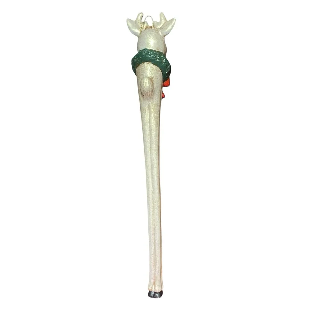 Vintage Christmas Reindeer with Wreath Icicle‎ Ornament 8 inches Retro